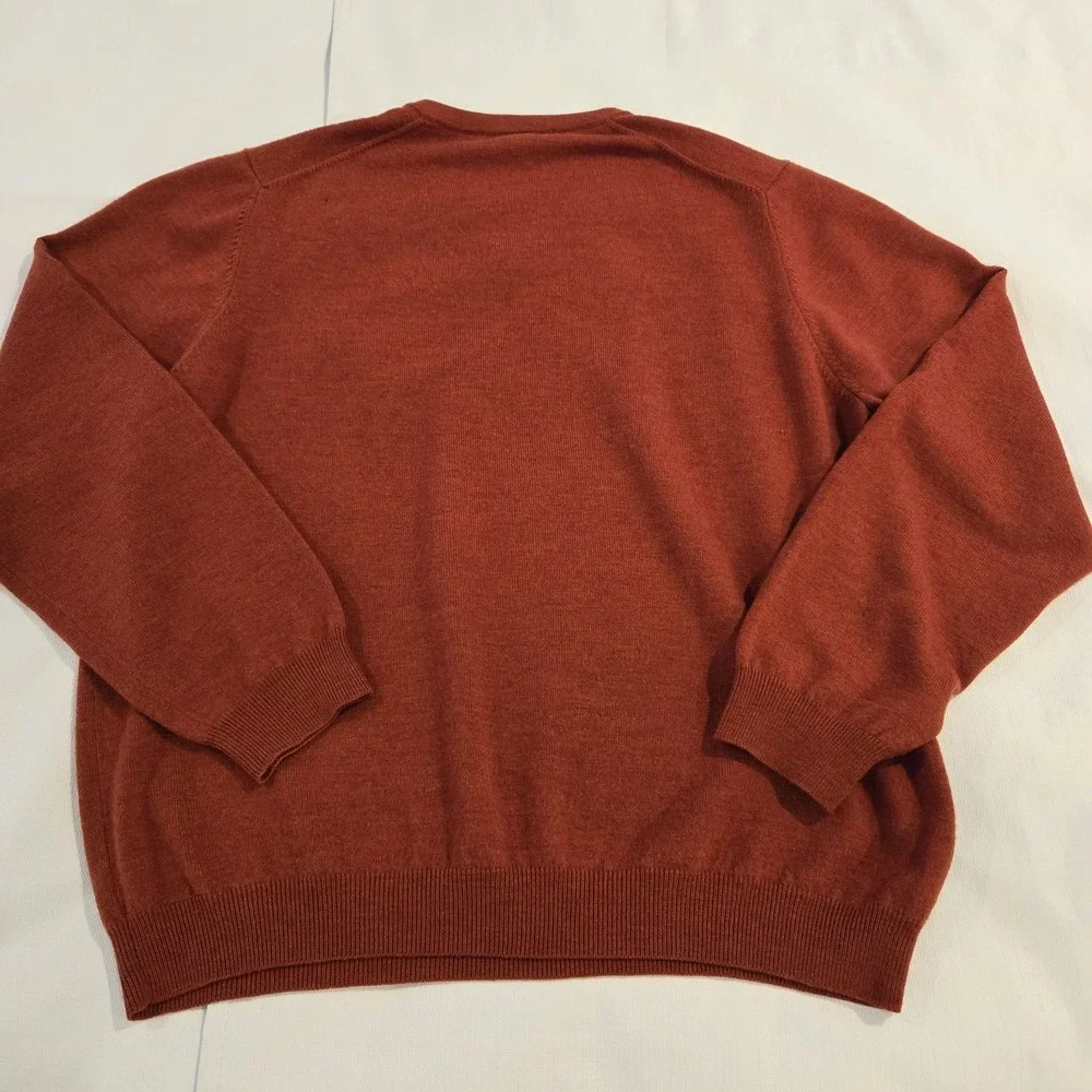Brooks Brothers Men's Stretch‎ Merino Wool Blend Orange Brown Pullover Sweater L